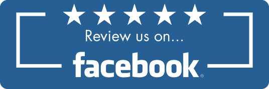 A blue graphic with five white stars above the text