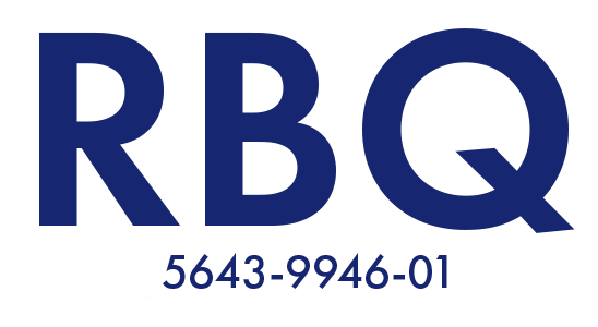 Inscription « RBQ » bleu foncé avec le numéro de série « 5643-9946-01 » en dessous.