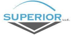Superior LLC logo with blue text and gray-and-blue chevron design