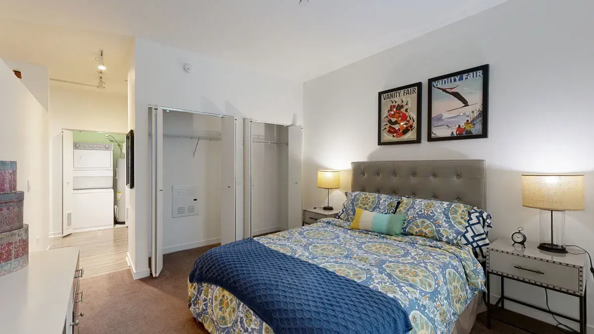 Bedroom at The Trend at 51 Apartment Homes in Phoenix, AZ.
