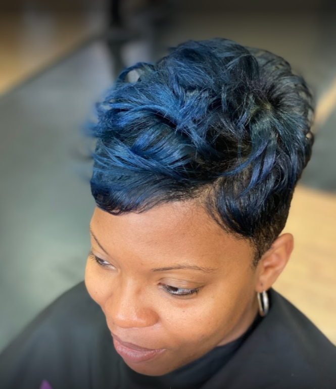 Short blue hair