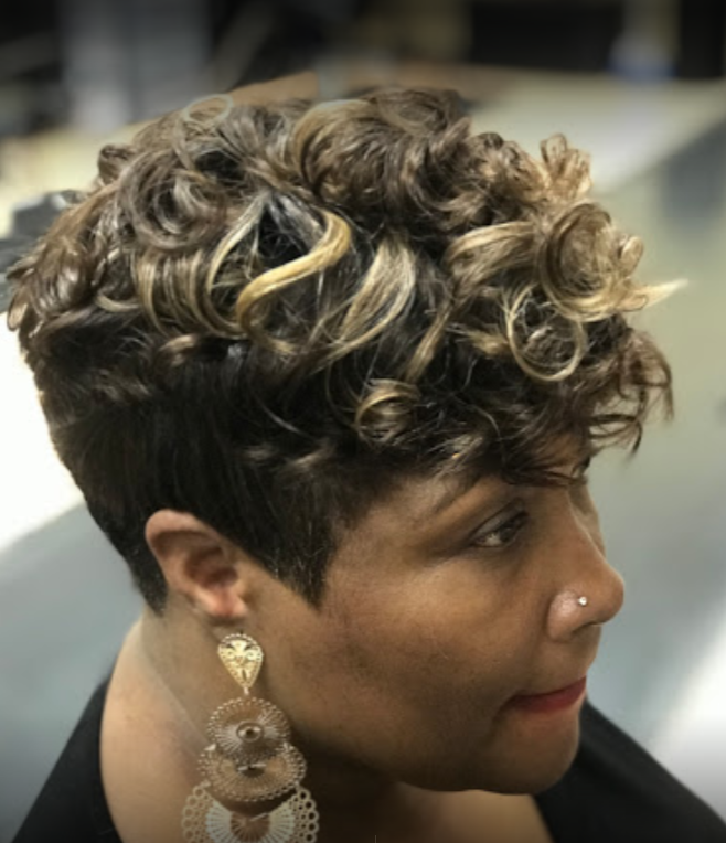 short blonde curl