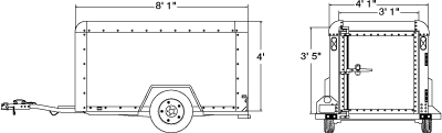 4' x 8' cargo trailer dimensions