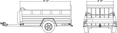 5'x9' utility trailer with ramp dimensions