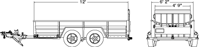 6'x12' utility trailer with ramp dimensions