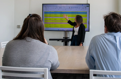 Wendy Needham of N.E.W. Accounting presenting to a client