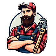 A man with a beard and mustache is holding a wrench.