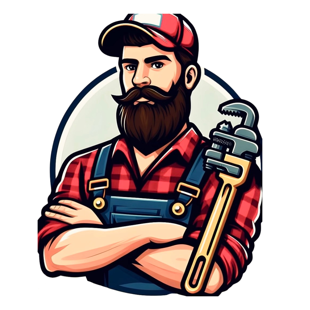 A man with a beard and mustache is holding a wrench.