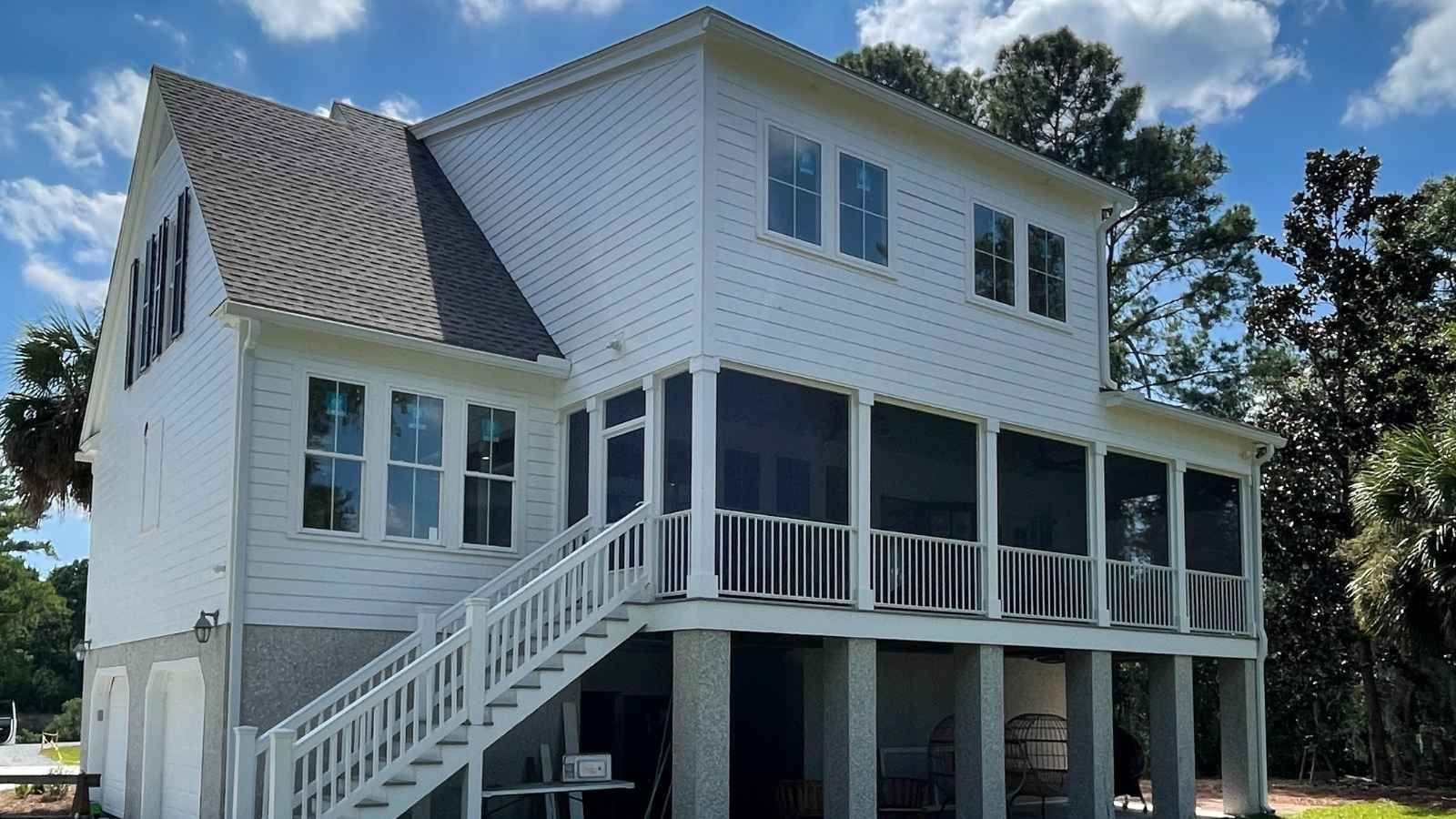 White color metal rain roof gutter with holes
