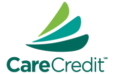 CareCredit logo with green and teal swoosh icon and wordmark