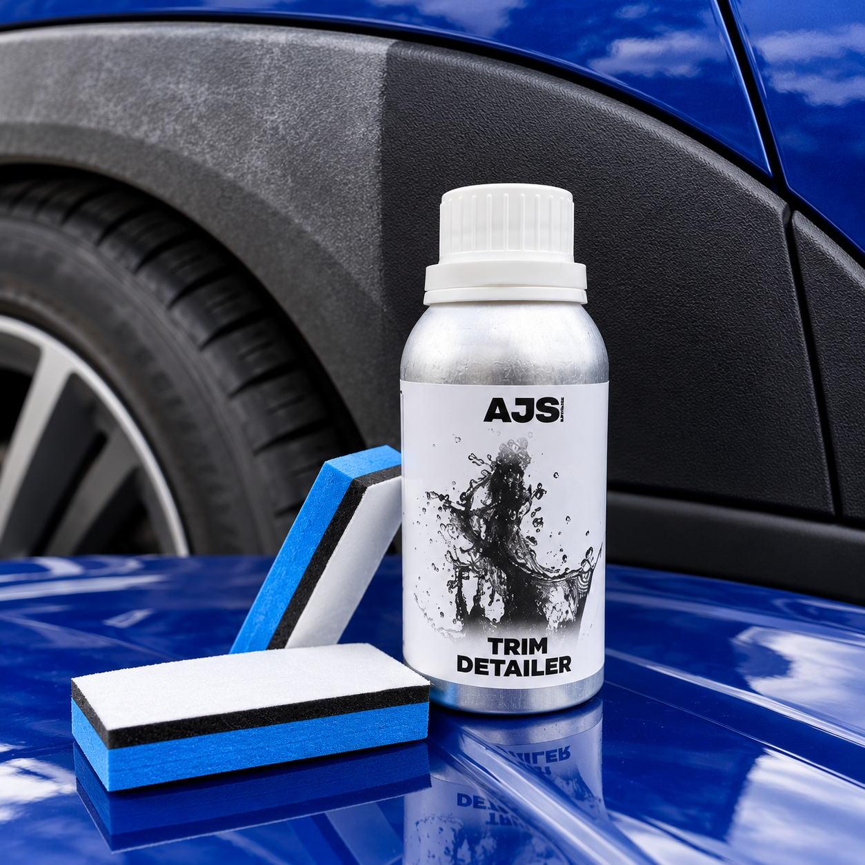 AJS Ultimate Trim Detailer 200ml bottle for suitable exterior plastic and rubber trim