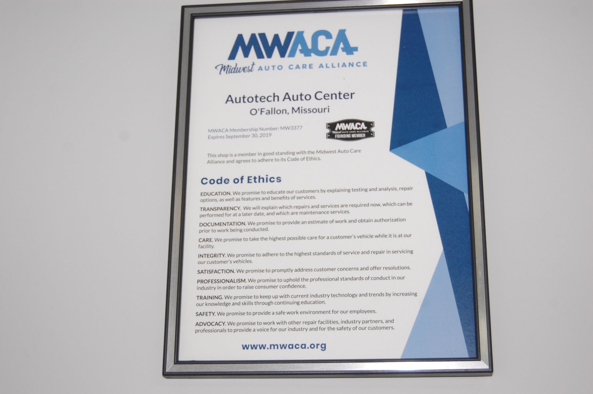 Certificate 2 - Autotech Auto Center