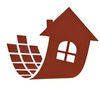 Casa roja con paneles solares en el tejado, símbolo de energía renovable y eficiencia energética en el hogar.