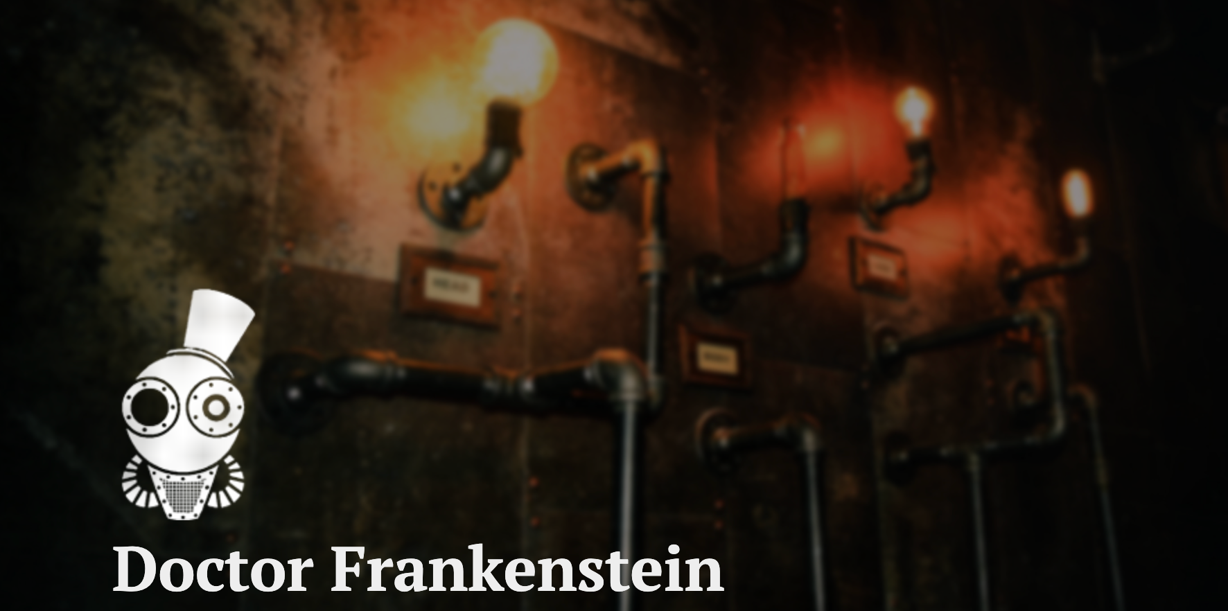 Steampunk-themed logo for