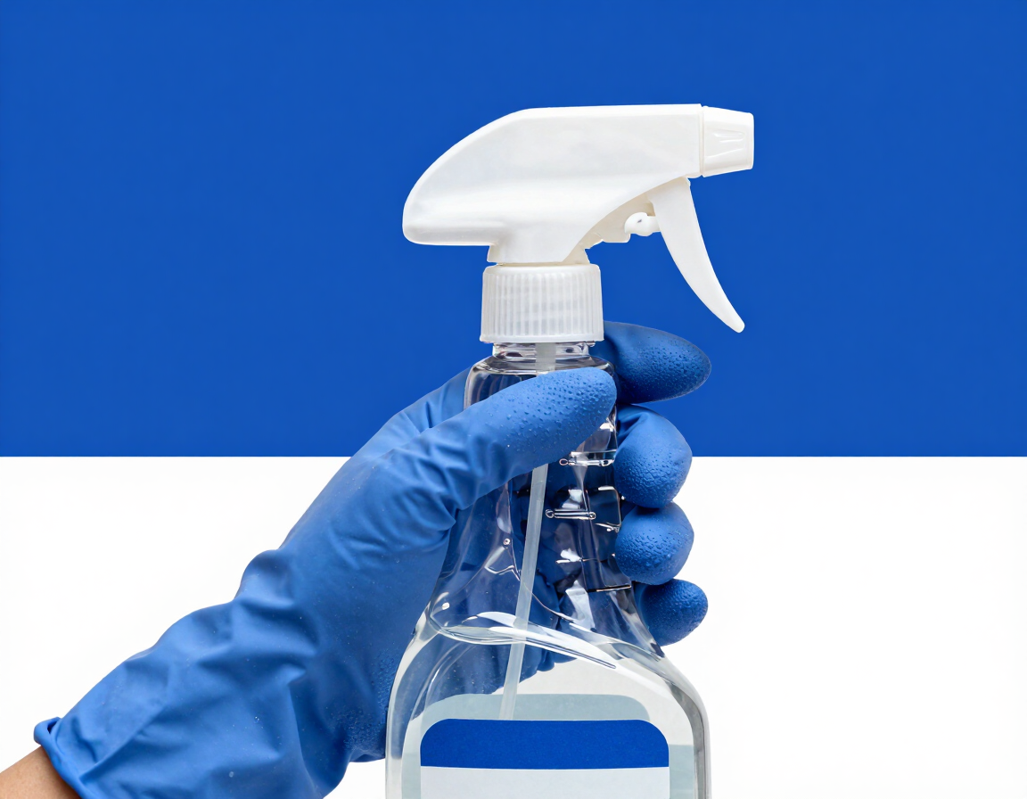 MHS Cleaning LLC professional cleaner holding a spray bottle, ready to serve Martin County and Palm Beach County FL