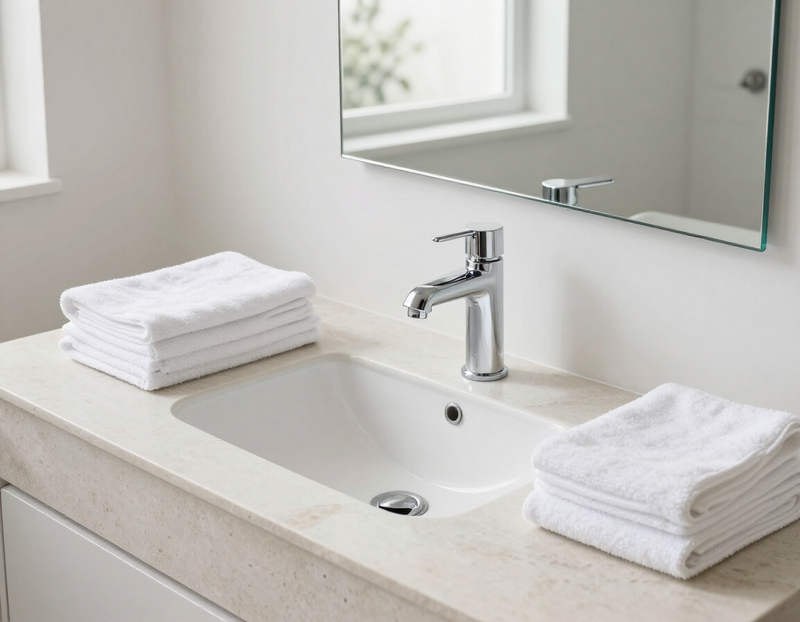 Clean modern bathroom maintained by recurring maid service in Palm Beach County FL