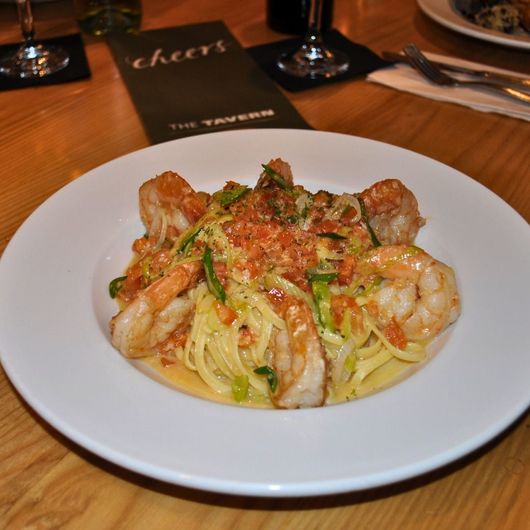 Plate of shrimp scampi