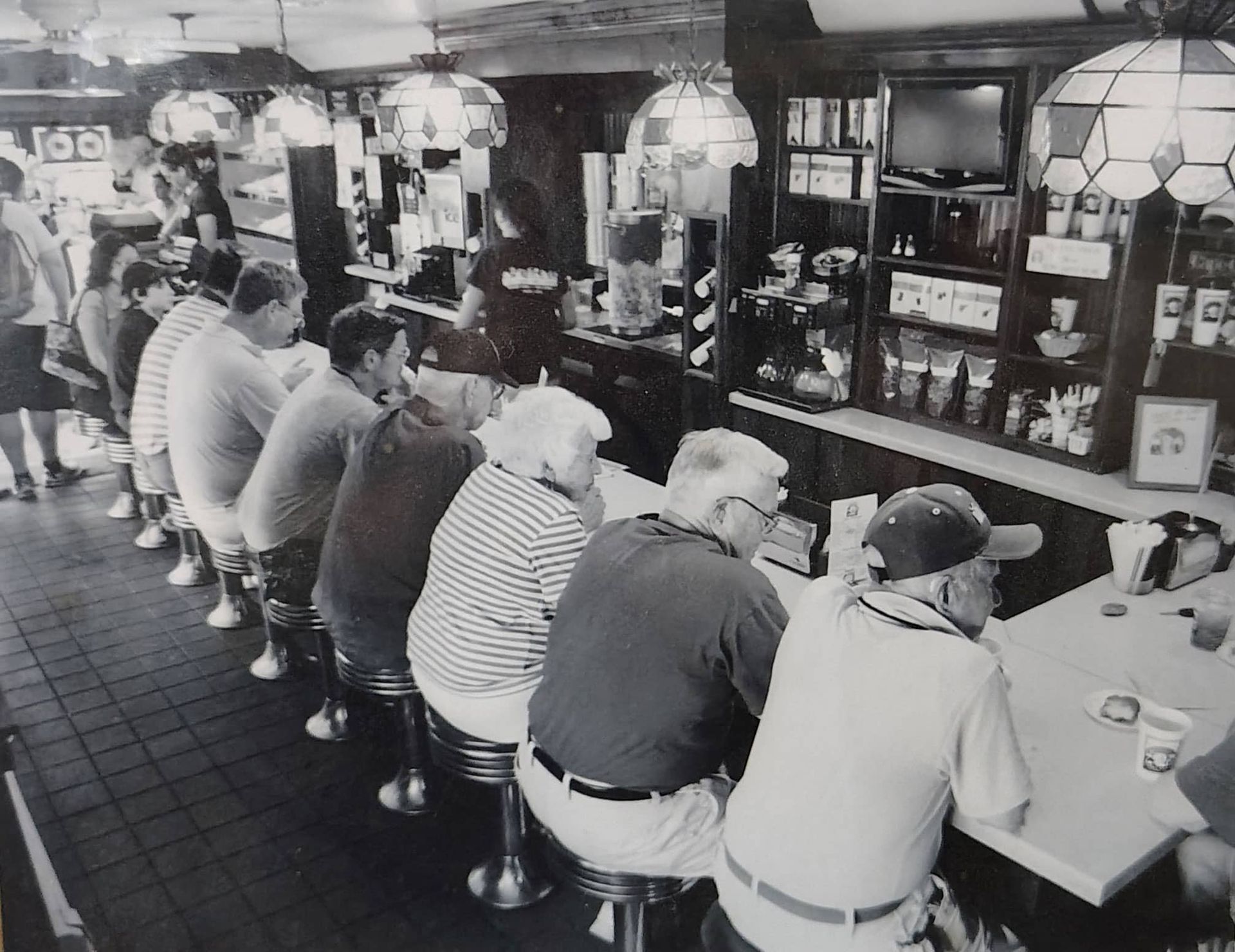 Old image of Fairway restaurant and customers