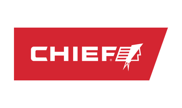 A red logo with the word chief on it