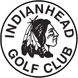 The logo for the indian head golf club shows a native american with feathers in his hair.