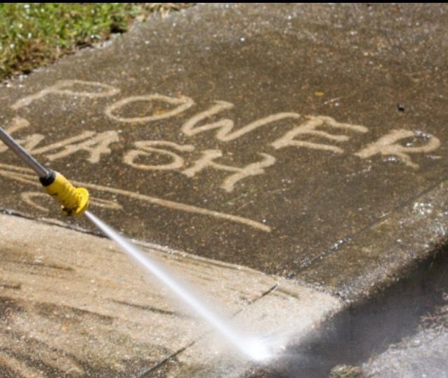 Power Wash on Sidewalk