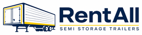 Rent All Semi Storage Trailers logo with blue-and-yellow trailer graphic and company name