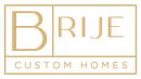 Brije Custom Homes logo in gold on a white background