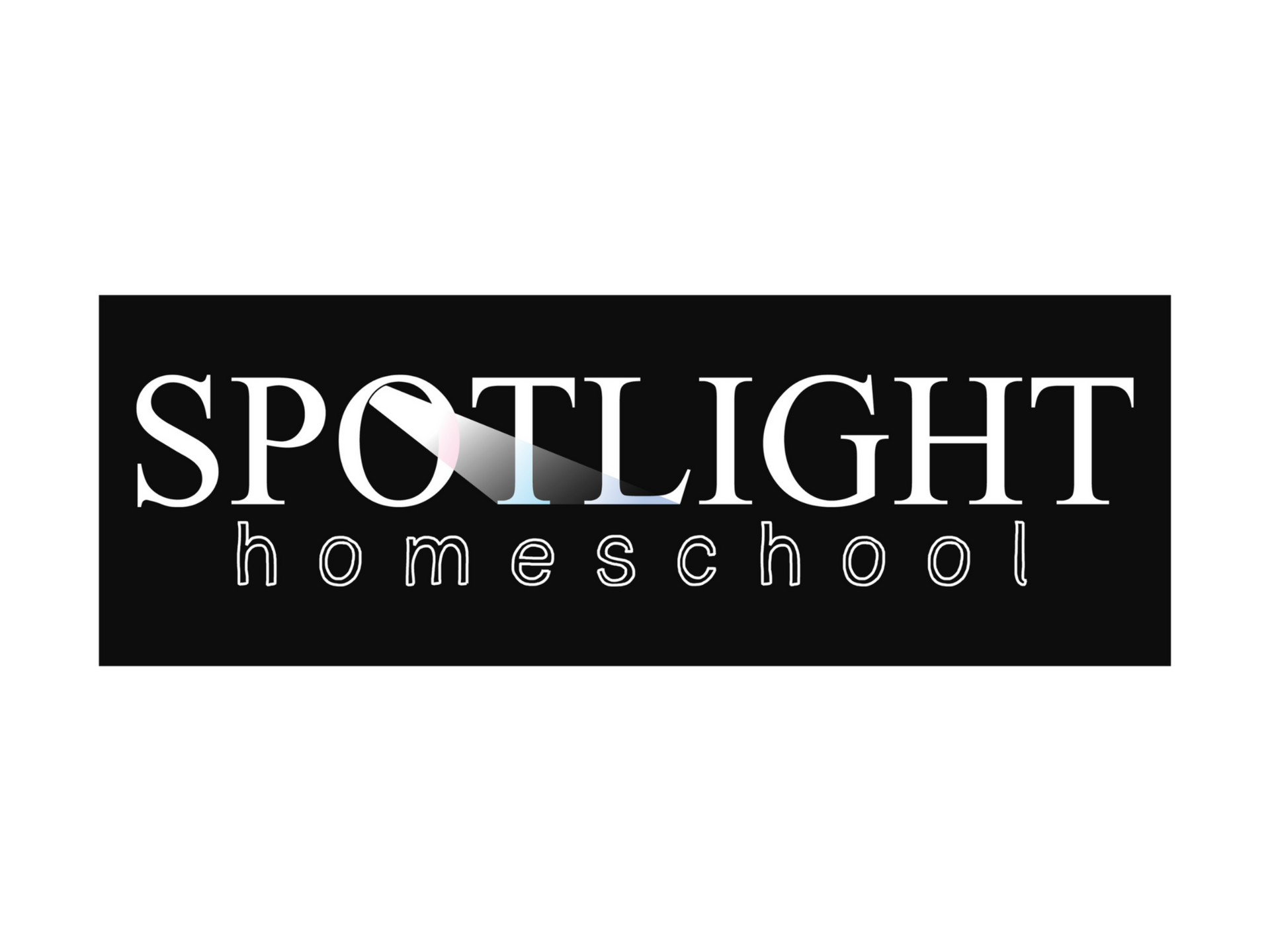 Black logo reading “SPOTLIGHT homeschool” in white text on a dark background