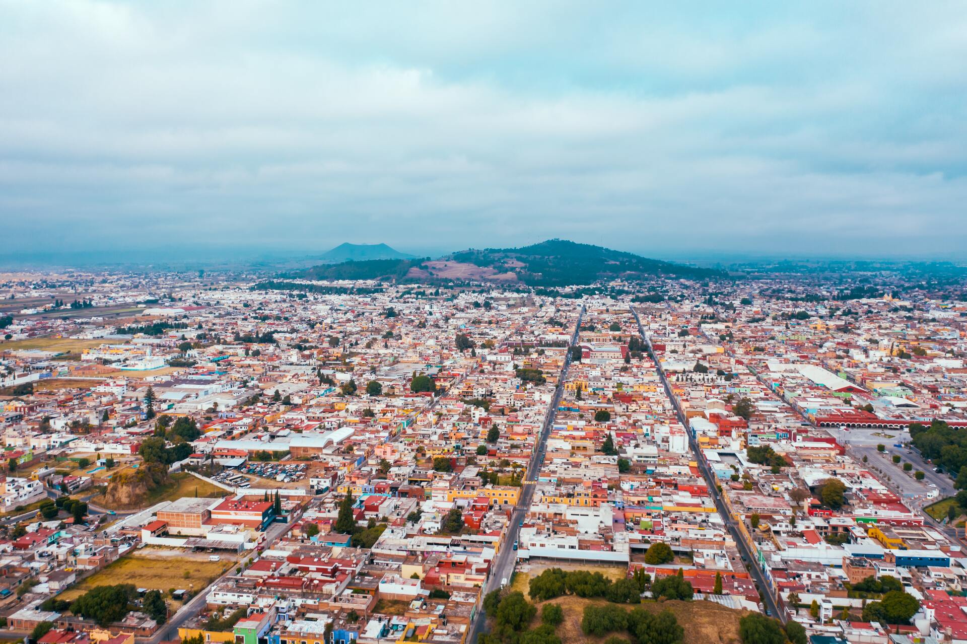 aerial shot of a city