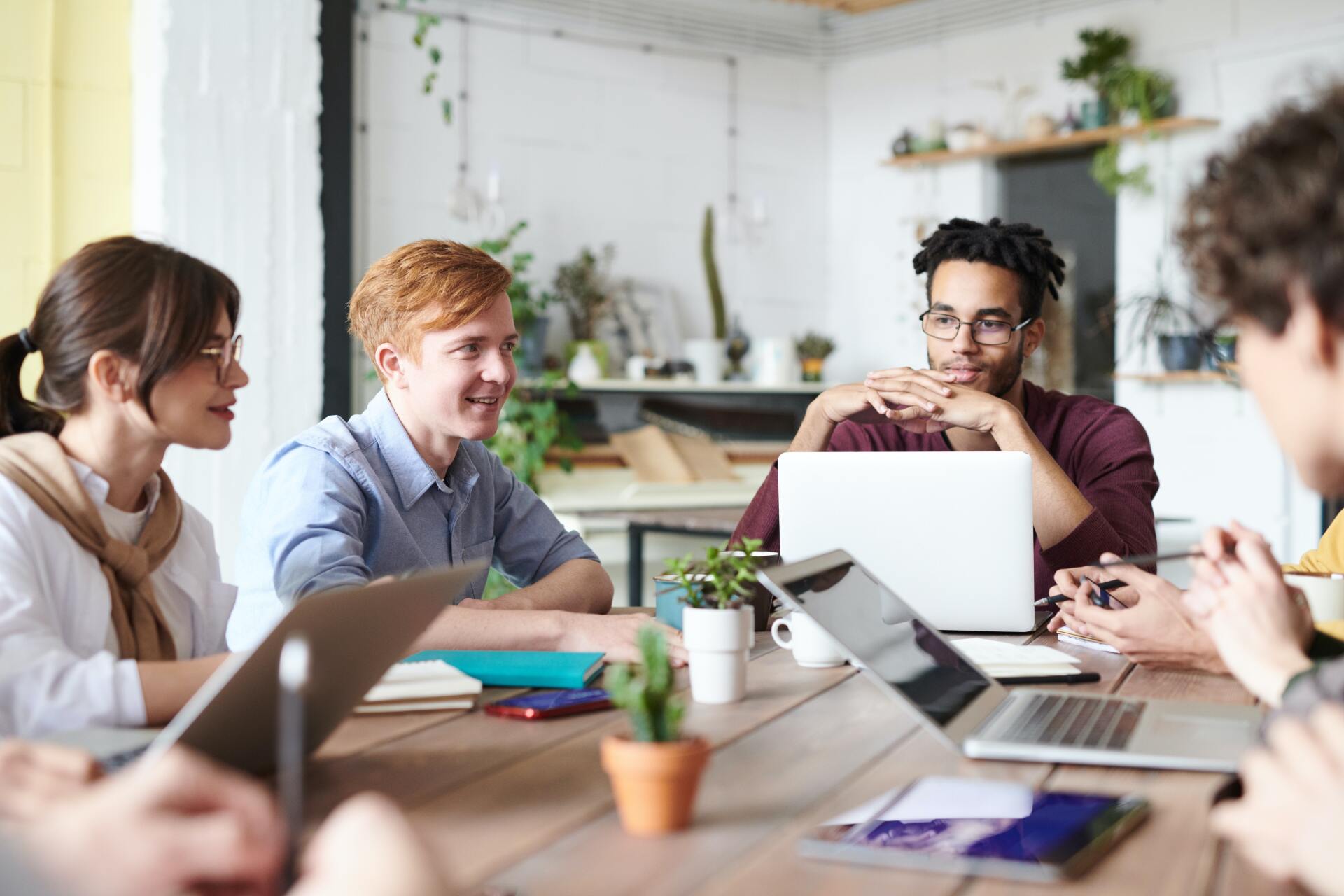 group of employees working together