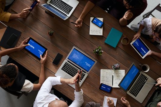 people having business meeting together