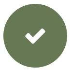 Green circle with a white checkmark icon