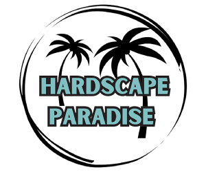 Logo with two black palm trees and