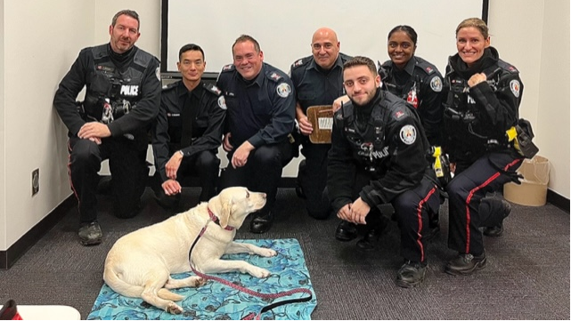 Group of Officers with Dandy the Trauma Dog Group of Officers with Dandy the Trauma Dog