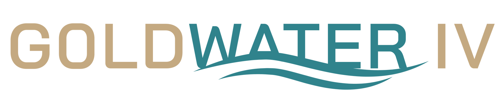 Goldwater IV logo in gold and teal with a teal wave underline.