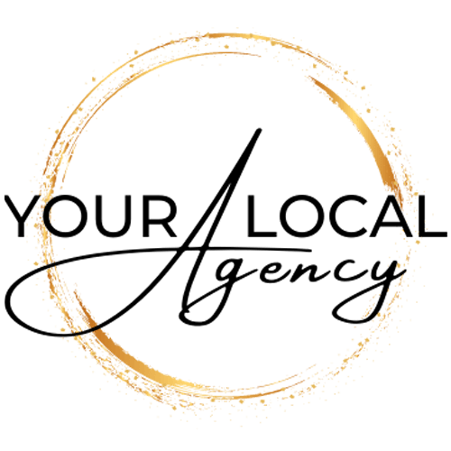 Logo reading “Your Local Agency” in black text with a gold circular brushstroke accent