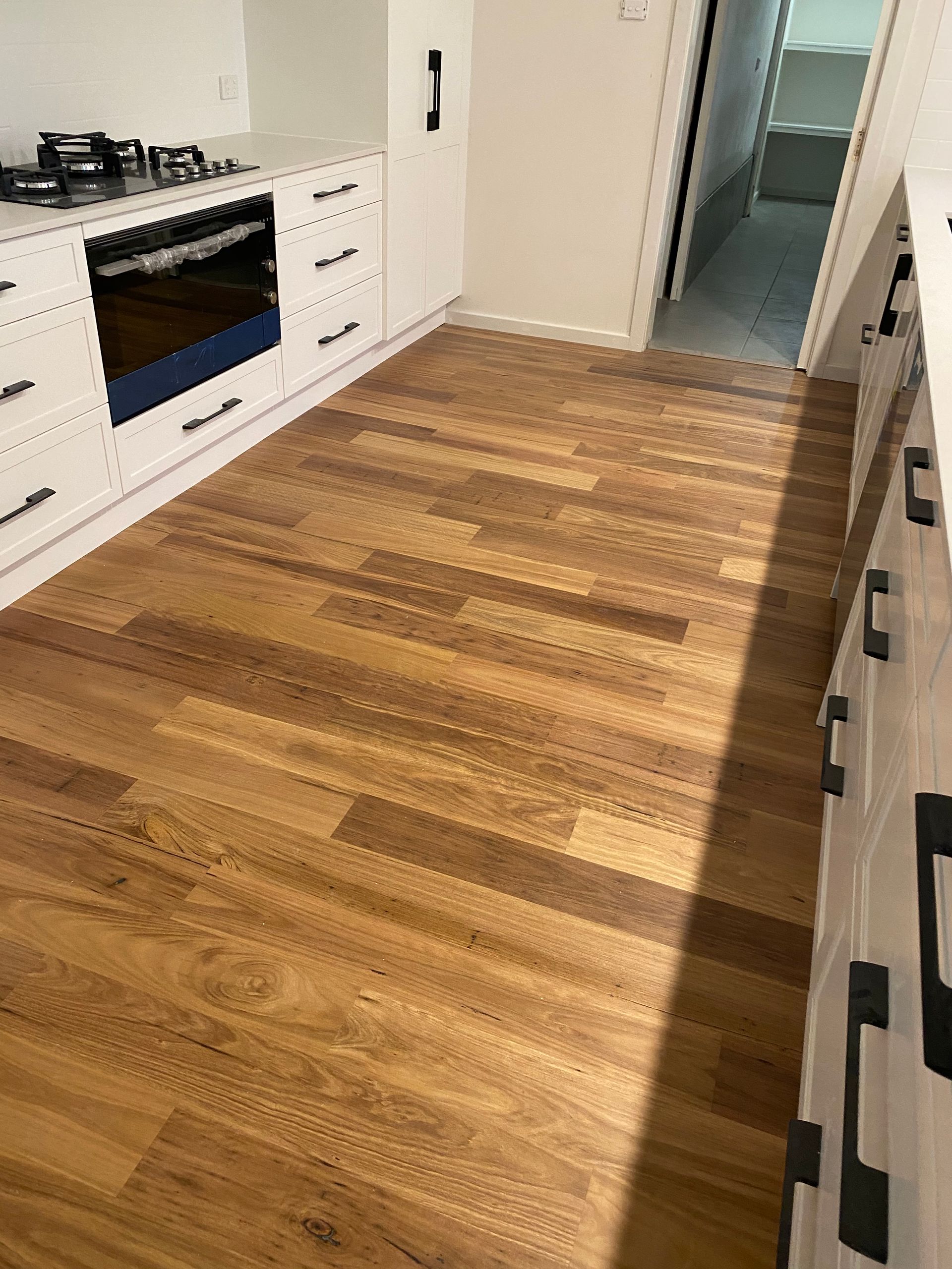 Wooden floor in kitchen area