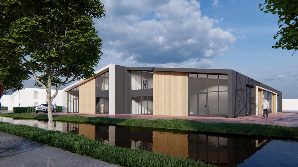 Aanzicht bedrijfsverzamelgebouw Zetten
