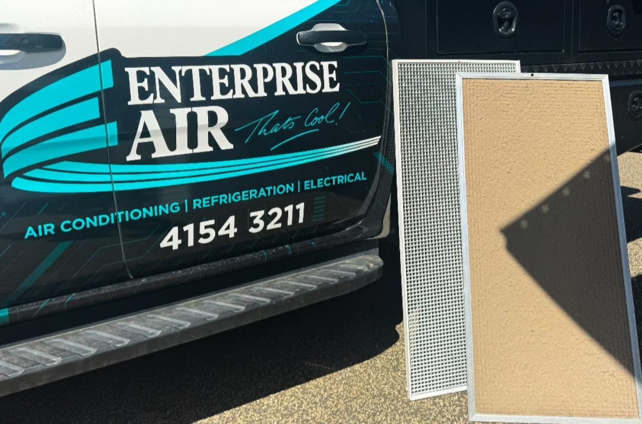 Enterprise Air Truck Beside Two Wall Vents — Enterprise Air That's Cool In Svensson Heights, QLD