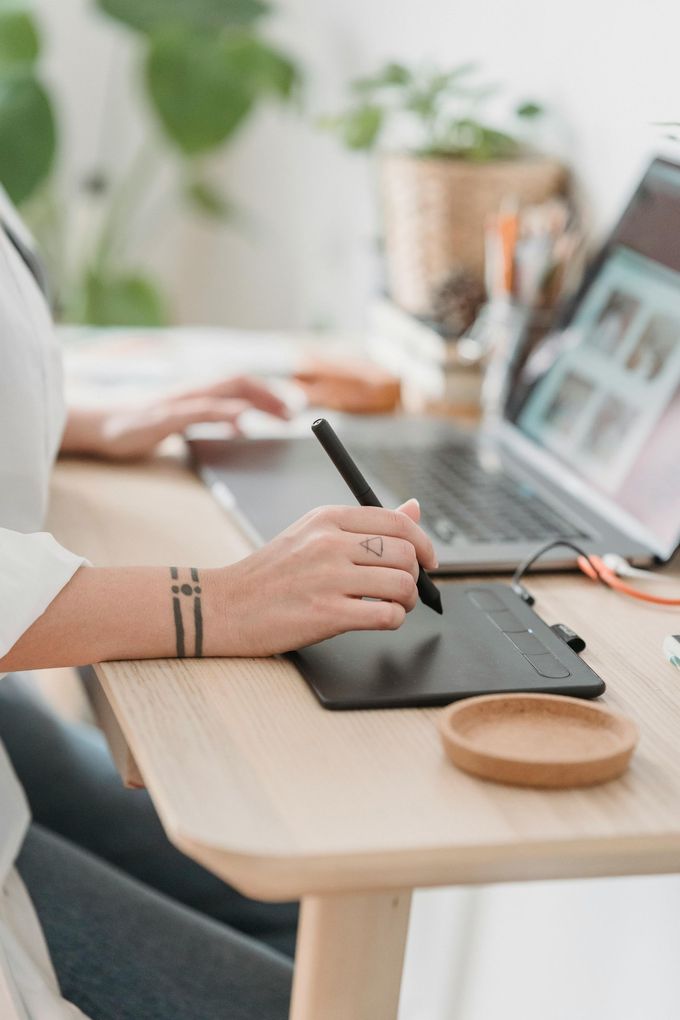 creative design and branding workspace