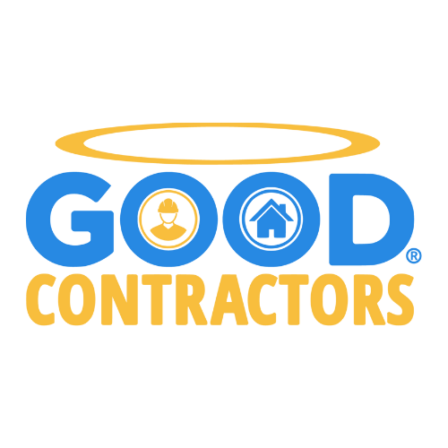 The Good Contractors List logo with blue and gray text and a yellow halo above “GOOD”