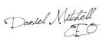 Handwritten signature reading “Daniel Mitchell” with initials “EO” underneath
