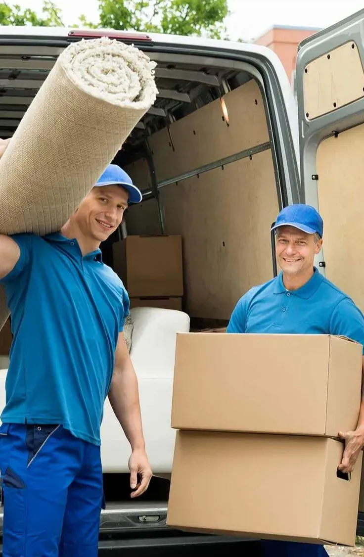 Happy customers sharing moving service reviews in Arlington MA