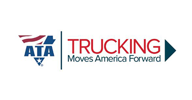 The logo for ata trucking moves america forward.