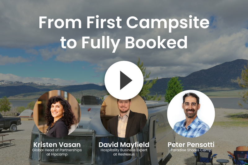 Webinar promoting tips for booking campsites: Kristen Vasan, David Mayfield, Peter Pensotti.