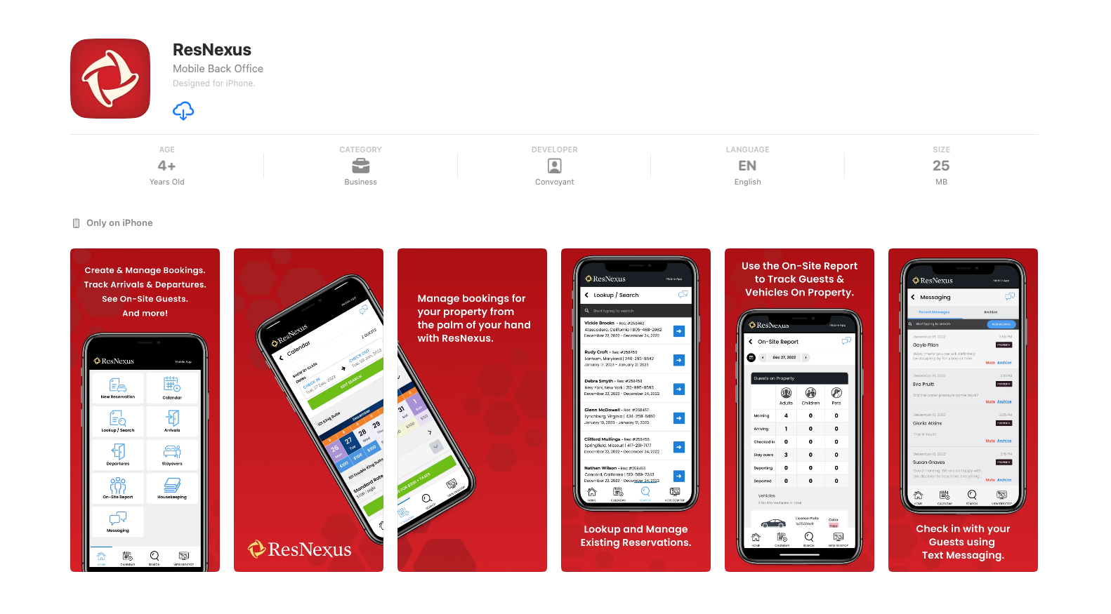 A screenshot of the app on the app store.
