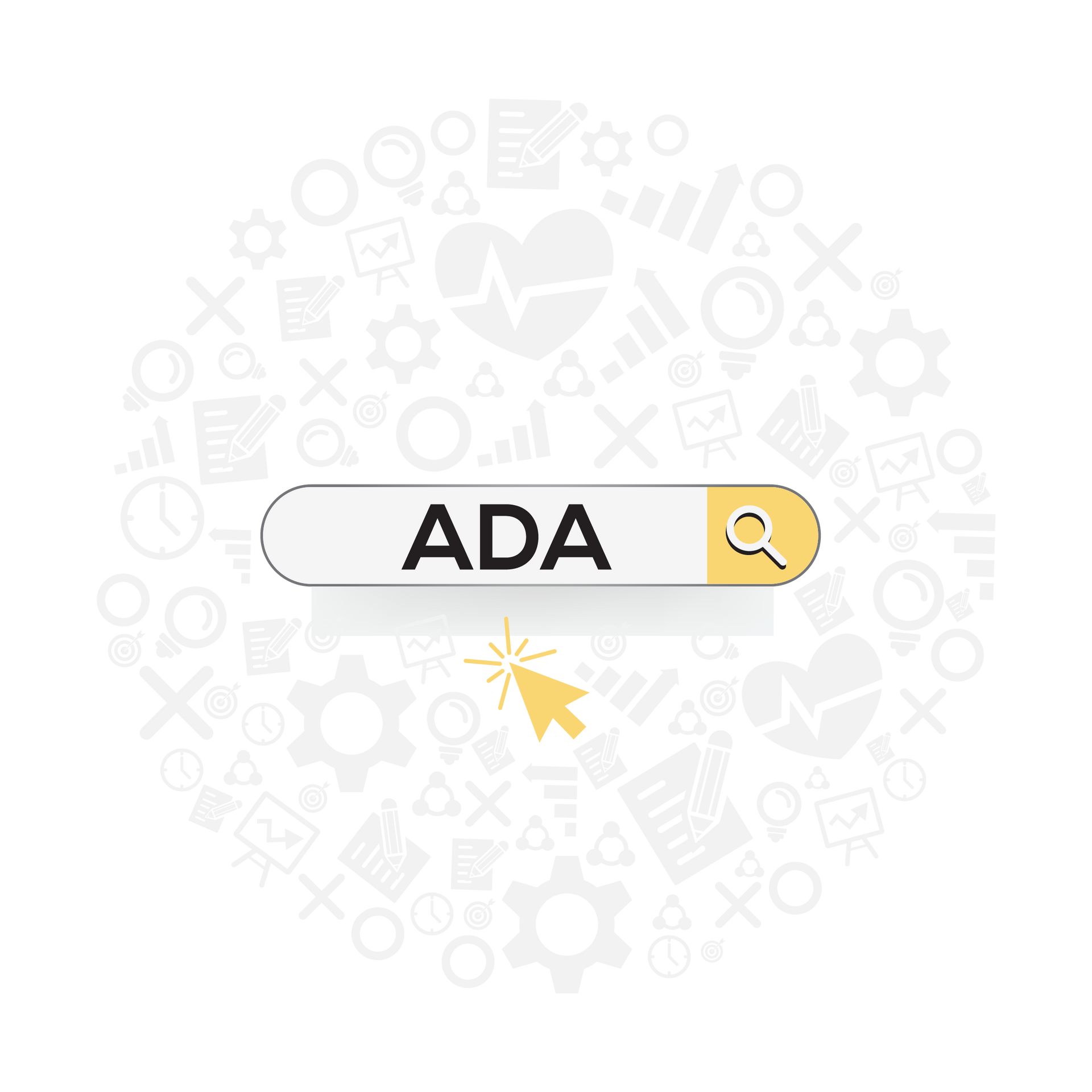 a search bar with the word ada on it