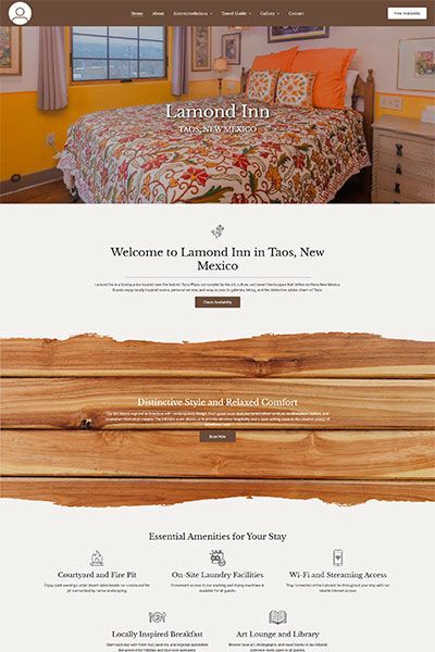 Template de sitio web para hotel o posada