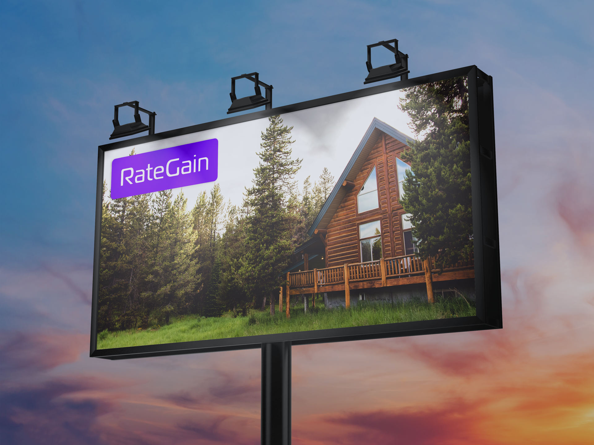 Billboard with a RateGain promotion of a vacation destination