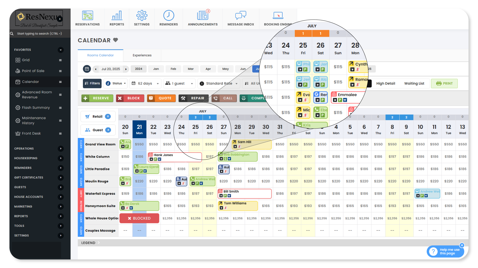 A screenshot of a calendar on a desktop screen